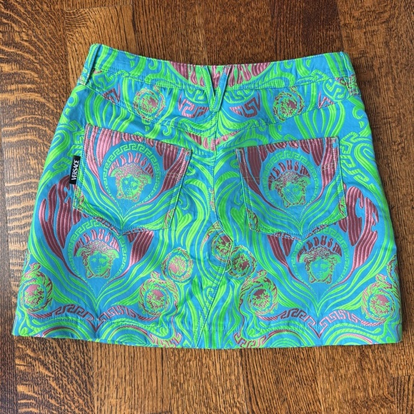 VERSACE PSYCADELLIC PRINT DENIM SKIRT - Picture 5 of 6